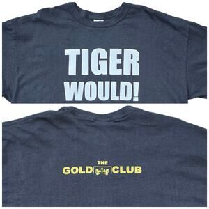 Gold Club Tiger Would Tshirt Black Gildan Cotton Tee Size XL Tiger Woods
